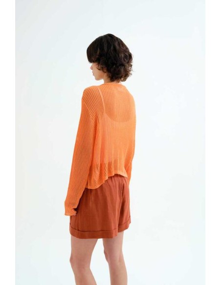 CHAQUETA DE PUNTO NARANJA.
