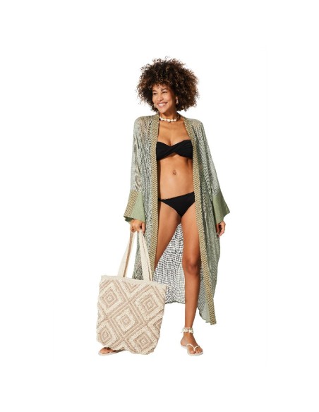 KIMONO LARGO CON MANGA LARGA Y AMPLIA.