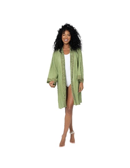 KIMONO LARGO MEDIO CON MANGAS ACAMPANADAS 3/4.