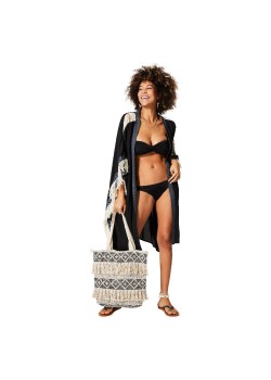 KIMONO LARGO MEDIO CON MANGA CORTA ESTILO PONCHO. 2