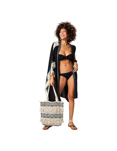 KIMONO LARGO MEDIO CON MANGA CORTA ESTILO PONCHO.