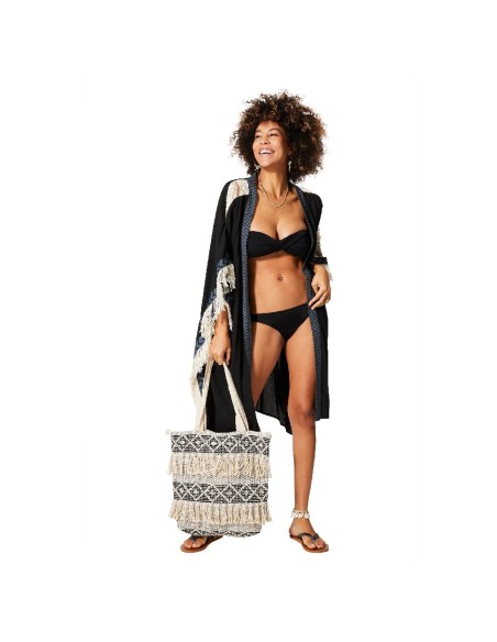 KIMONO LARGO MEDIO CON MANGA CORTA ESTILO PONCHO.