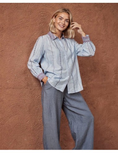 PANTALÓN RECTO AZUL ACERO.