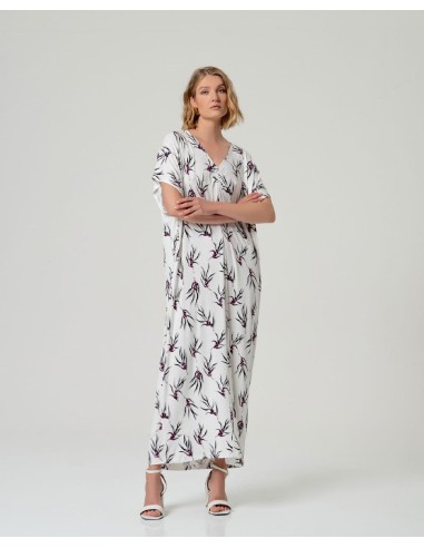 VESTIDO KAFTAN CON FRUNCIDO.