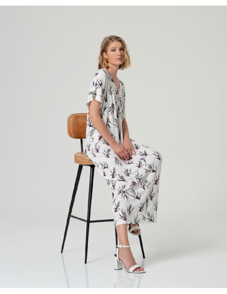 VESTIDO KAFTAN CON FRUNCIDO.