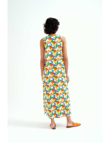 VESTIDO LARGO CON ESTAMPADO TUTTI FRUTTI SMALL.
