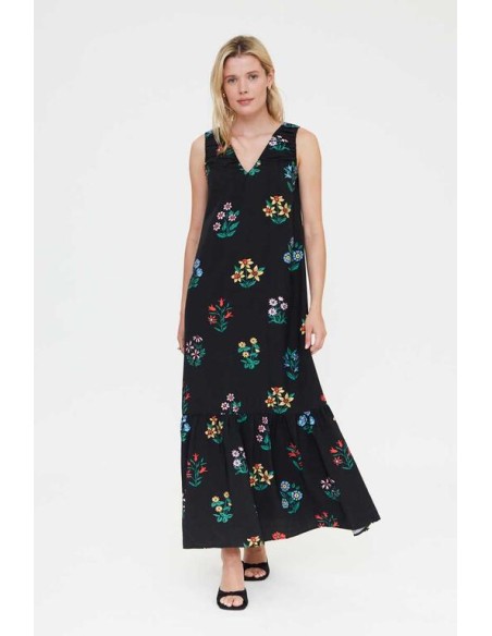 VESTIDO LARGO CON ESTAMPADO MULTICOLOR GARDENER.