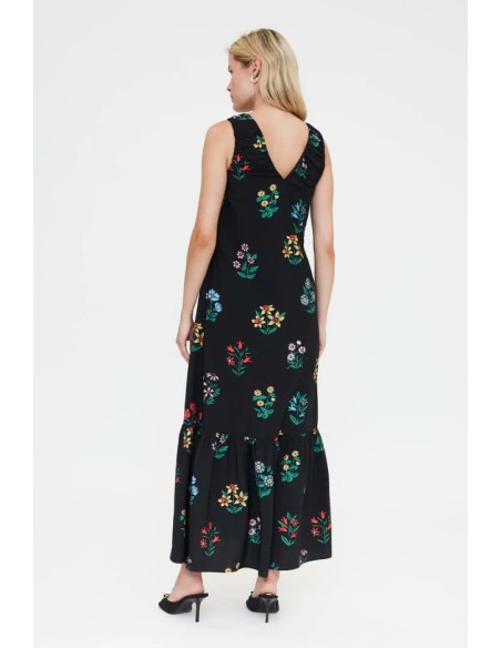 VESTIDO LARGO CON ESTAMPADO MULTICOLOR GARDENER.