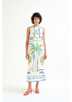 VESTIDO LARGO CON ESTAMPADO PALM & MERMAID.