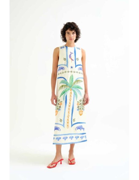 VESTIDO LARGO CON ESTAMPADO PALM & MERMAID.