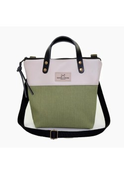 Bandolera mini con asas, correa regulable de algodo´n de alta densidad y herrajes de latón.