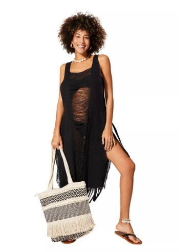 VESTIDO DE VERANO SIN MANGAS DE LARGO MEDIO.