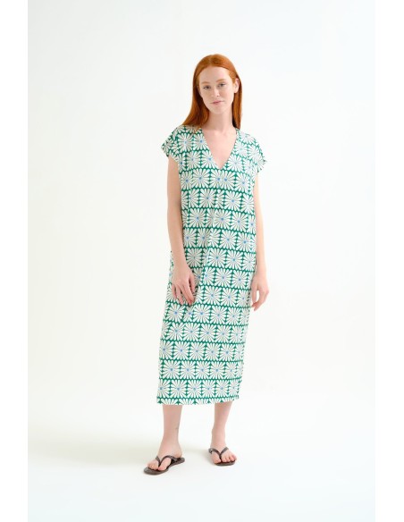 62c/11918 kaftan largo olive flower
