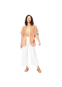 KIMONO ESTAMPADO,MANGA CORTA.