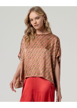 BLUSA ESTILO CAPA MULTICOLOR.