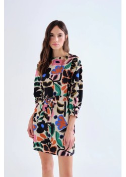 VESTIDO CORTO CON ESTAMPADO NEO GARDEN.