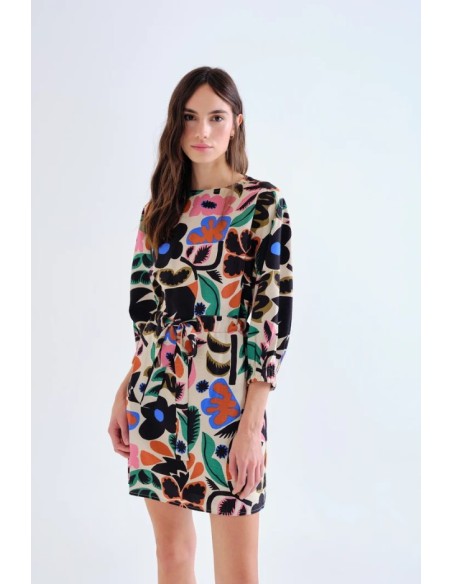 VESTIDO CORTO CON ESTAMPADO NEO GARDEN.