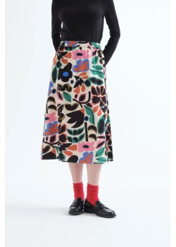 FALDA MIDI CON ESTAMPADO NEO GARDEN.