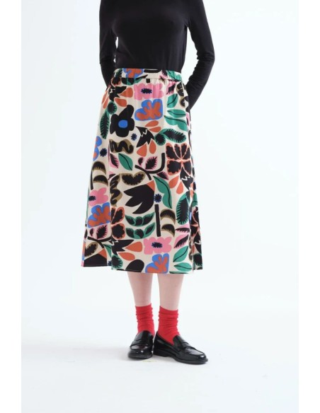 FALDA MIDI CON ESTAMPADO NEO GARDEN.