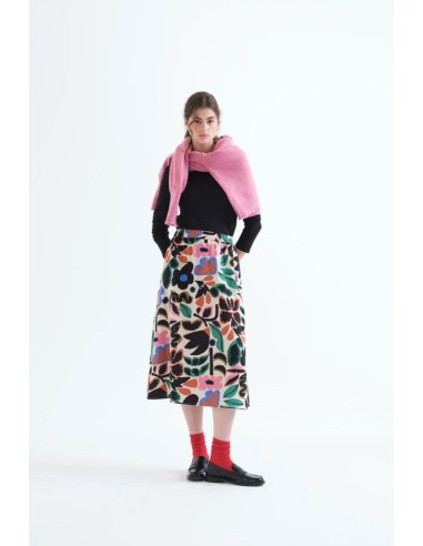 FALDA MIDI CON ESTAMPADO NEO GARDEN.
