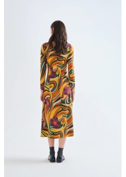 VESTIDO MIDI CON ESTAMPADO RIVERA. 2