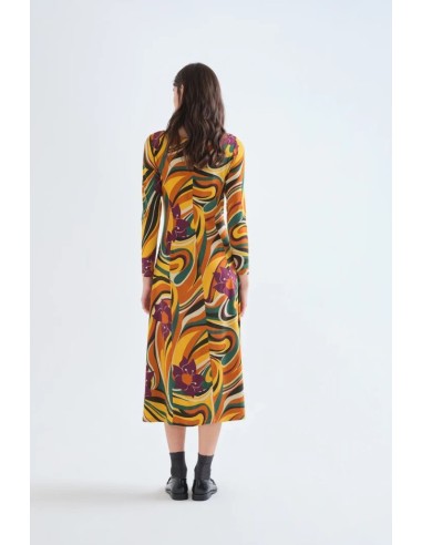 VESTIDO MIDI CON ESTAMPADO RIVERA.