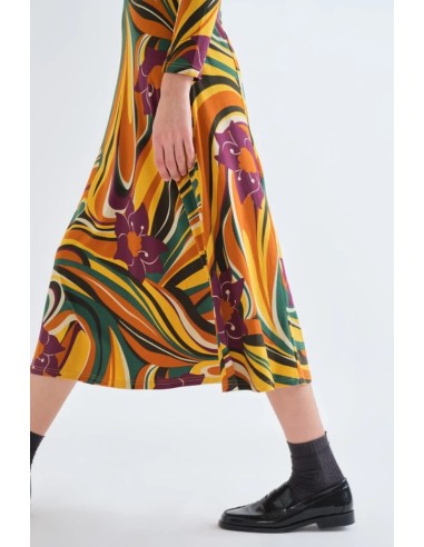 VESTIDO MIDI CON ESTAMPADO RIVERA.
