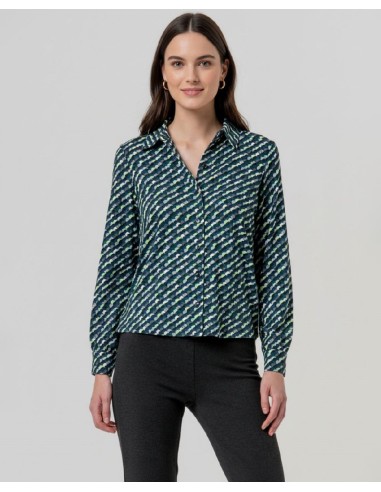 CAMISA AMPLIA ESTAMPADO GEOMÉTRICO.