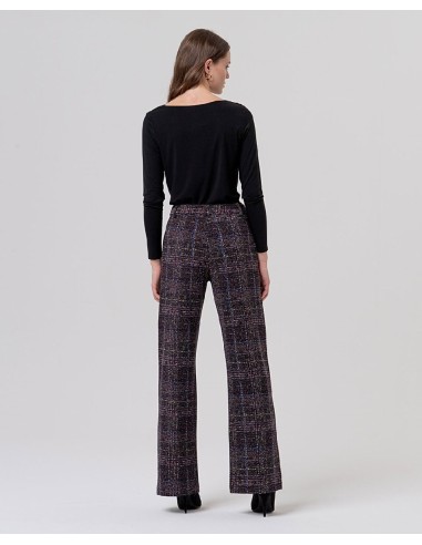 PANTALÓN RECTO EFECTO TWEED DE CUADROS.
