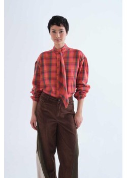 CAMISA 100% ALGODÓN CON ESTAMPADO PINK PLAID.