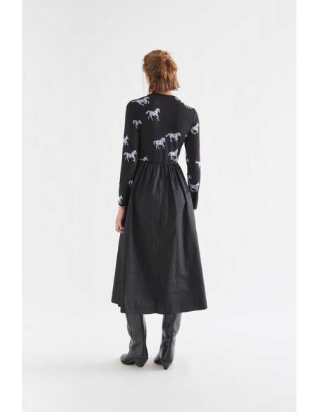 VESTIDO MIDI DE ALGODÓN CON ESTAMPADO HORSE.