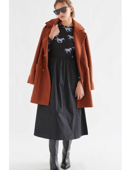 VESTIDO MIDI DE ALGODÓN CON ESTAMPADO HORSE.