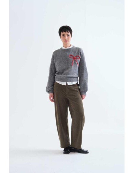PANTALÓN DE PANA VERDE OSCURO.