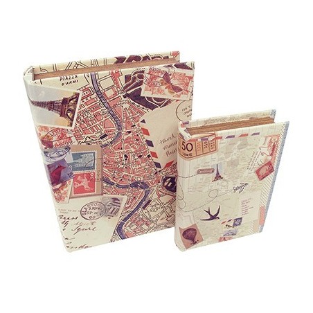 SET 2 CAJAS LIBRO MADERA SET 2 CAJAS LIBRO MADERA