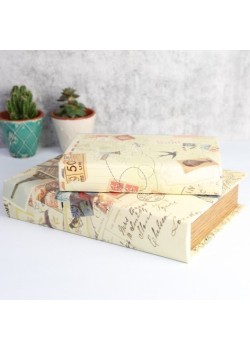 SET 2 CAJAS LIBRO MADERA 2