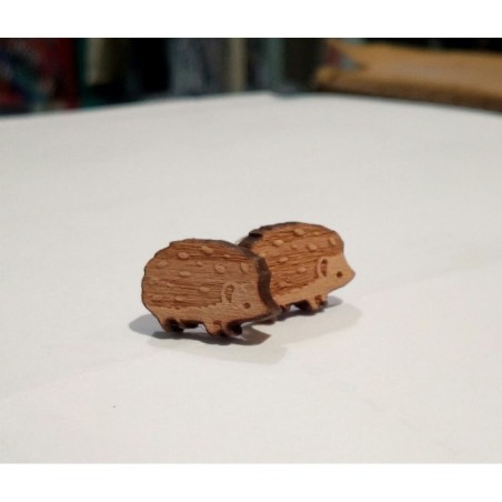 Pendientes de madera erizo