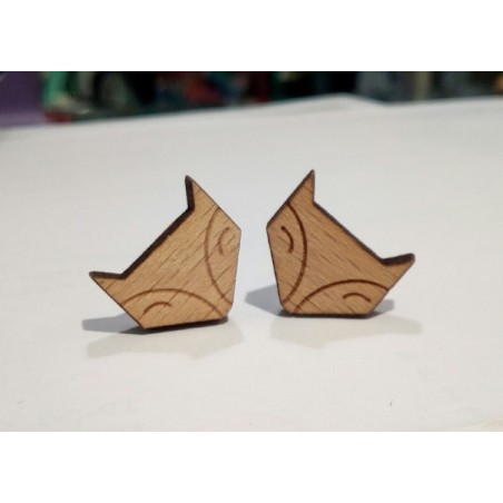 Pendientes de madera zorro